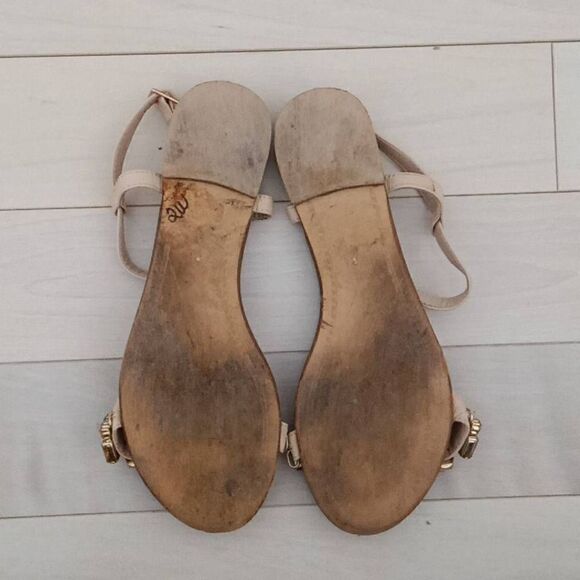 Dune London Women's Winni Crystals T-Strap Slingback Sandals Cream Size 5M - Picture 3 of 5